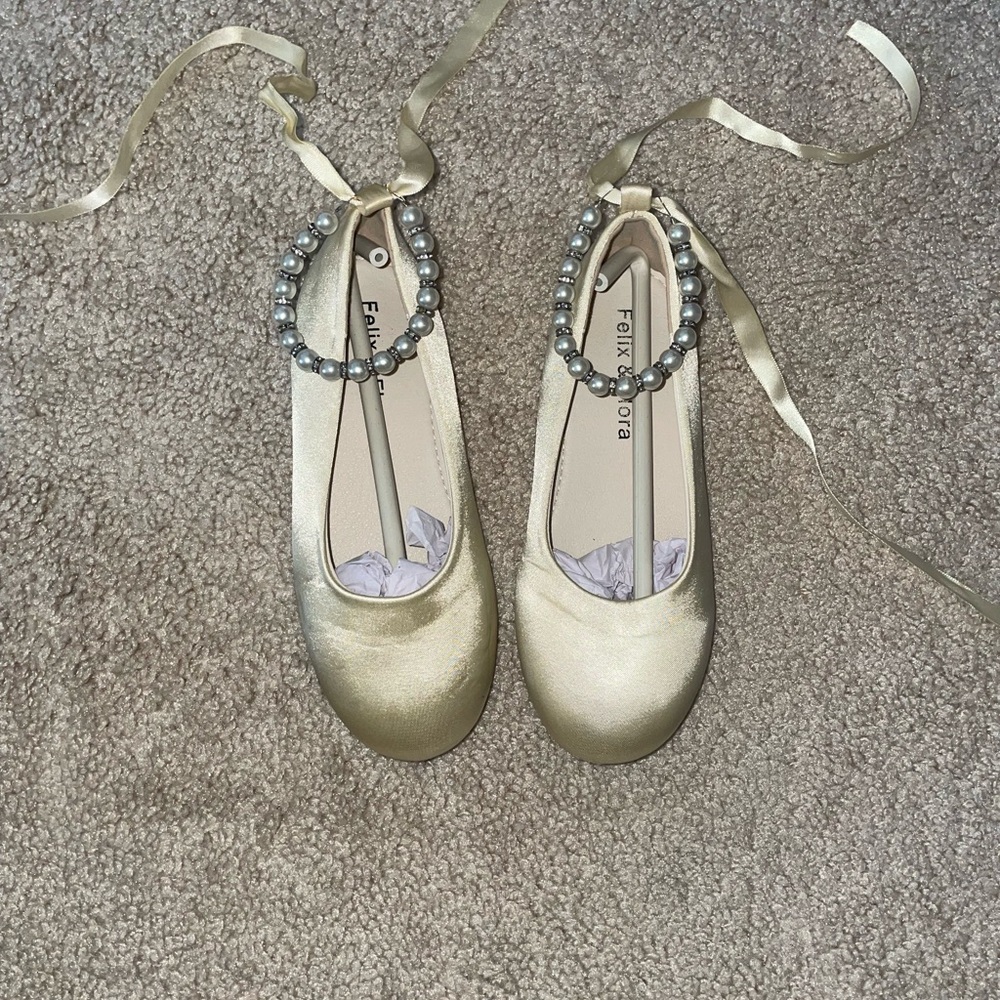 Felix and Flora Champagne Gold shoes